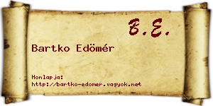 Bartko Edömér névjegykártya