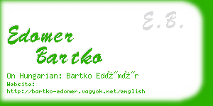 edomer bartko business card